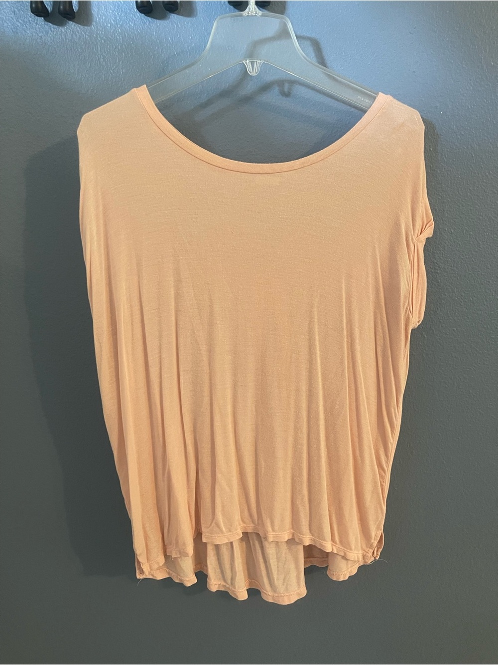 Tresics Peach Short Sleeve Tunic Top